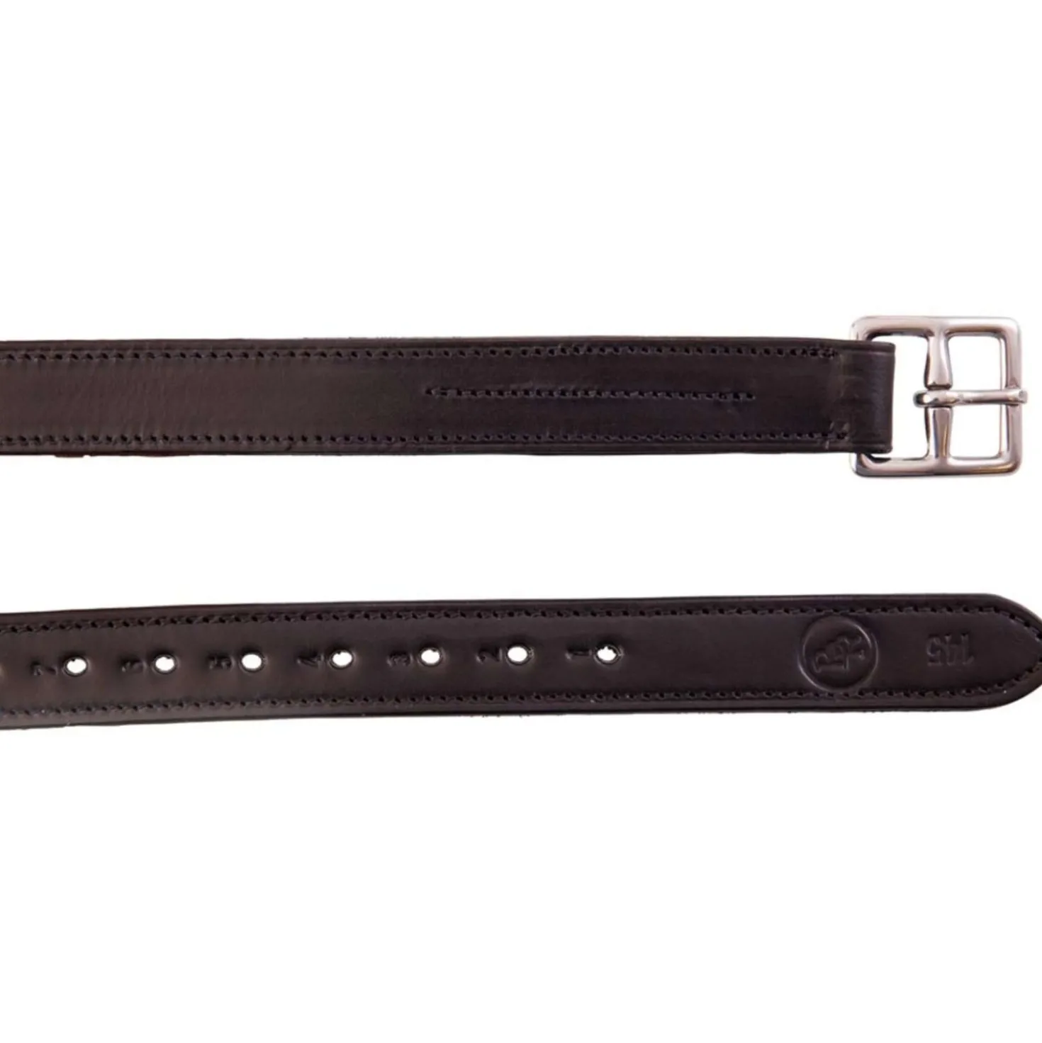 BR Stijgbeugelriemen Leer Nylon Soft RVS Gespen Zwart