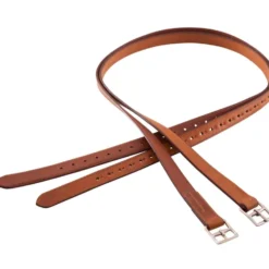 BR Stijgbeugelriemen Leer Nylon Soft RVS Gespen Tobacc