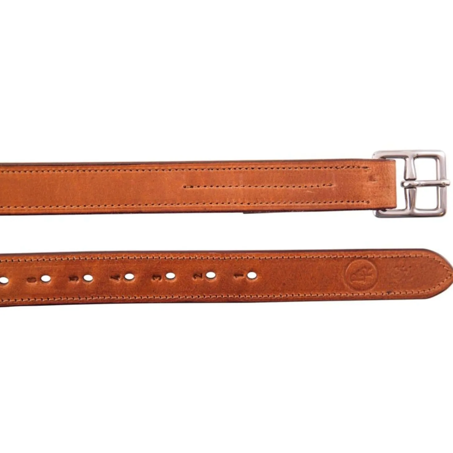 BR Stijgbeugelriemen Leer Nylon Soft RVS Gespen Tobacc