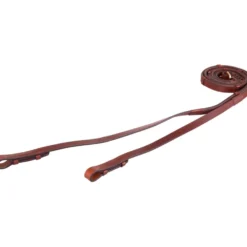 BR Teugel Dressuur Leer/Rubber Stops 16mm Tobacco/Goud