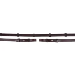 BR Teugel Dressuur Leer/Rubber Stops 16mm Bruin
