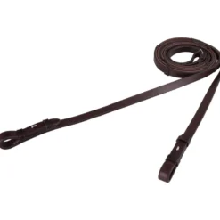 BR Teugel Dressuur Leer/Rubber Stops 16mm Bruin
