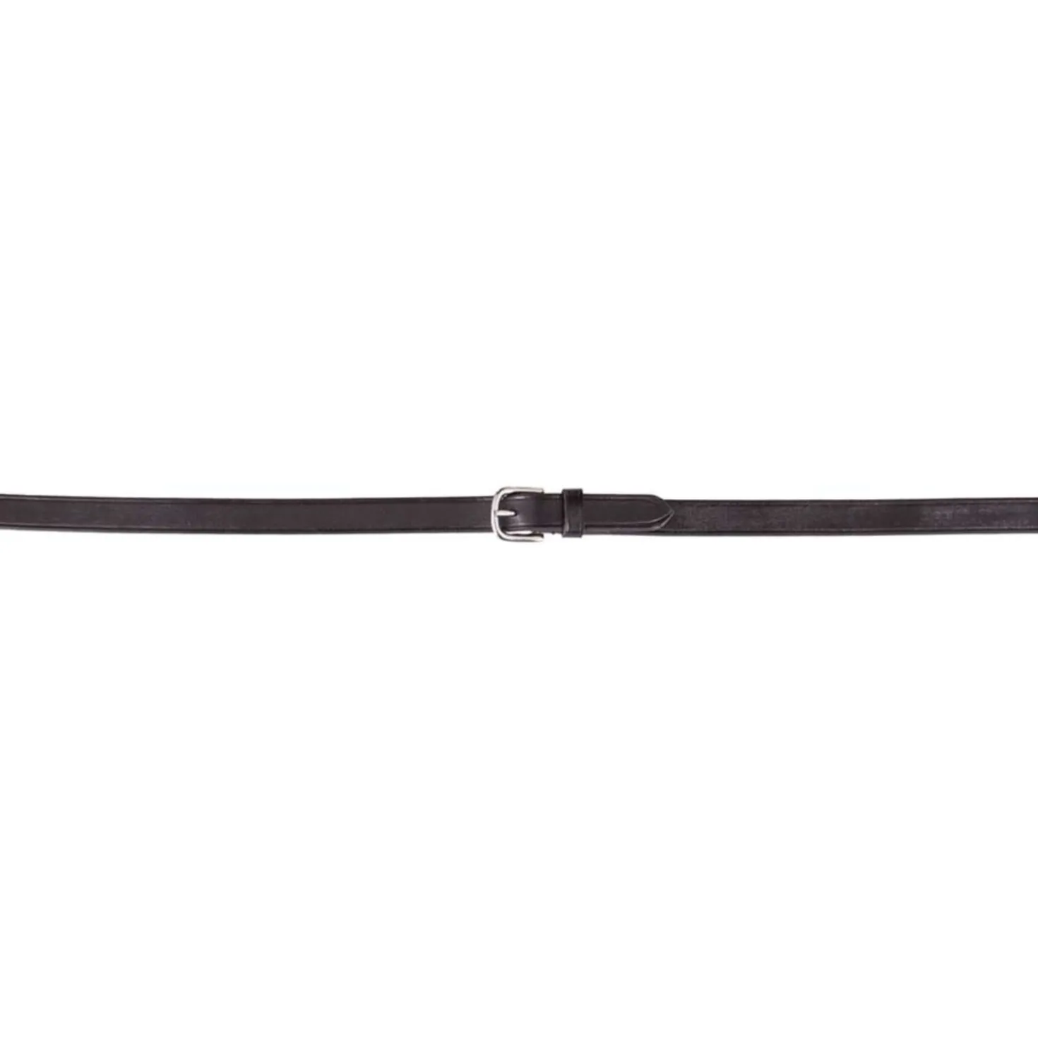 BR Teugel Dressuur Leer/rubber 16mm Blind Zwart/Zilver
