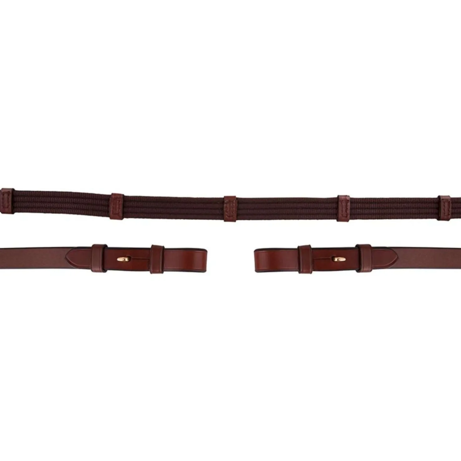 BR Teugel Linnen 19mm Blind/ronde Gesp Tobacco/Goud