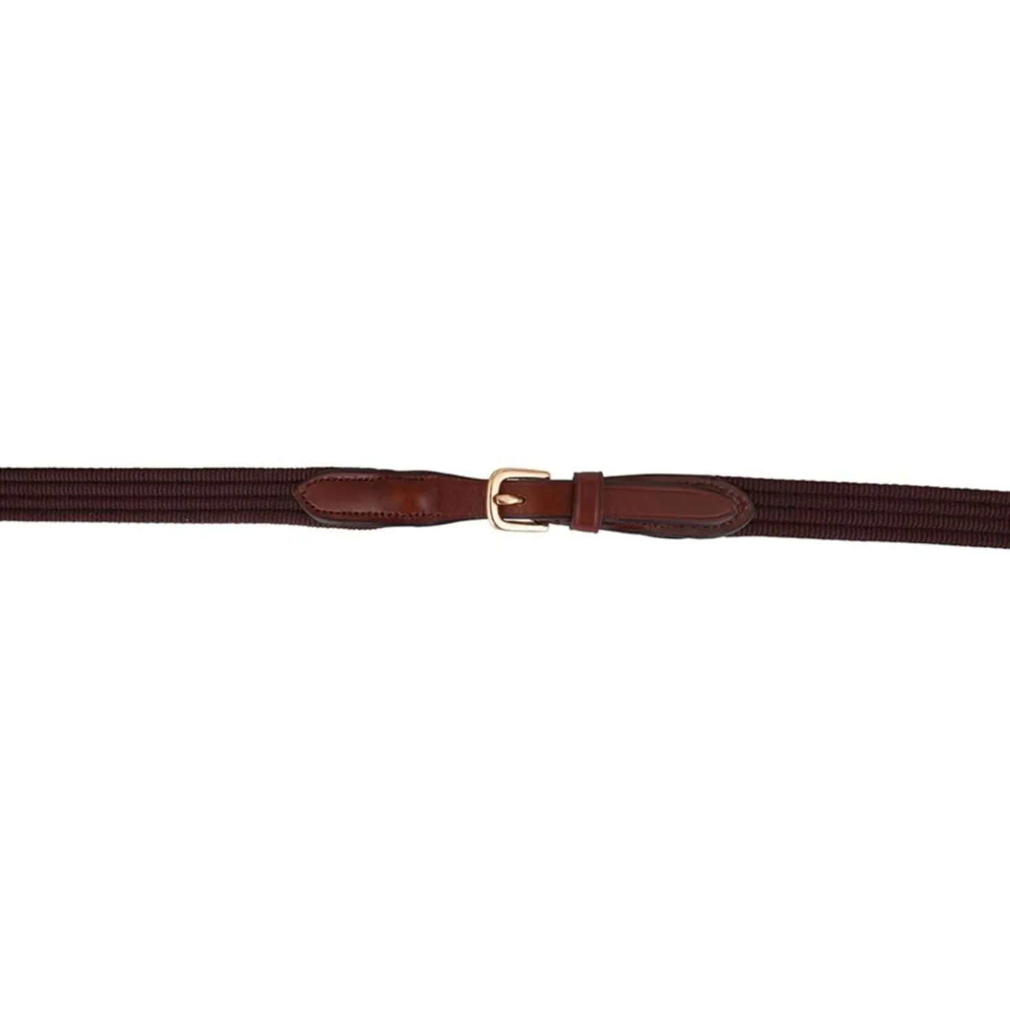 BR Teugel Linnen 19mm Blind/ronde Gesp Tobacco/Goud