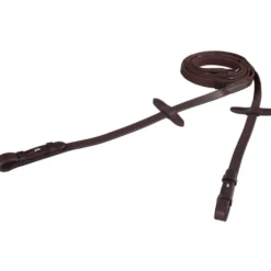 BR Teugel Linnen 19mm Blind/ronde Gesp Bruin/Zilver