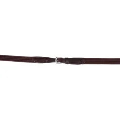 BR Teugel Linnen 19mm Blind/ronde Gesp Bruin/Zilver