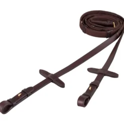 BR Teugel Linnen 19mm Blind/ronde Gesp Bruin/Goud