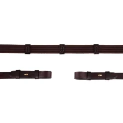 BR Teugel Linnen 19mm Blind/ronde Gesp Bruin/Goud