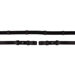BR Teugel Linnen 19mm Blind/ronde Gesp Zwart/Zilver