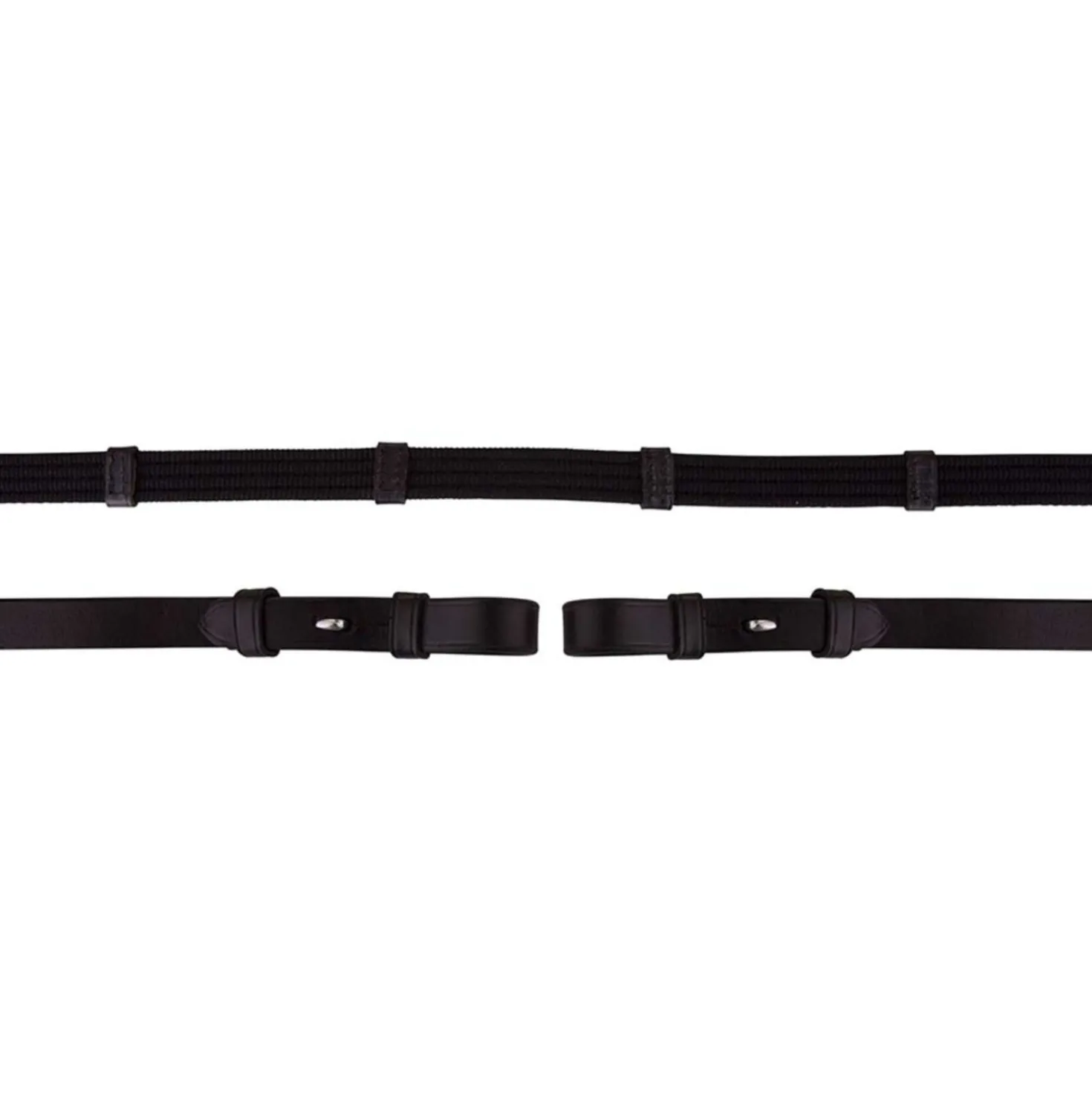 BR Teugel Linnen 19mm Blind/ronde Gesp Zwart/Zilver