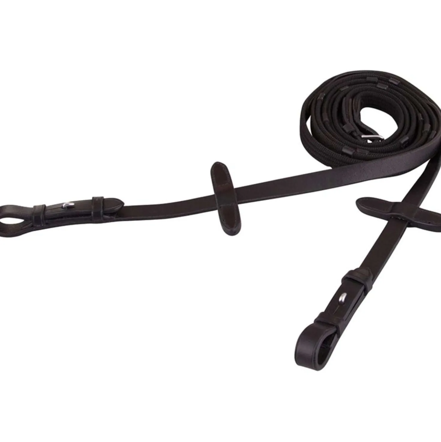 BR Teugel Linnen 19mm Blind/ronde Gesp Zwart/Zilver