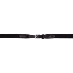 BR Teugel Linnen 19mm Blind/ronde Gesp Zwart/Zilver