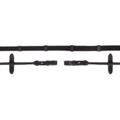 BR Teugel Linnen 19mm Blind Ronde Gesp Zwart