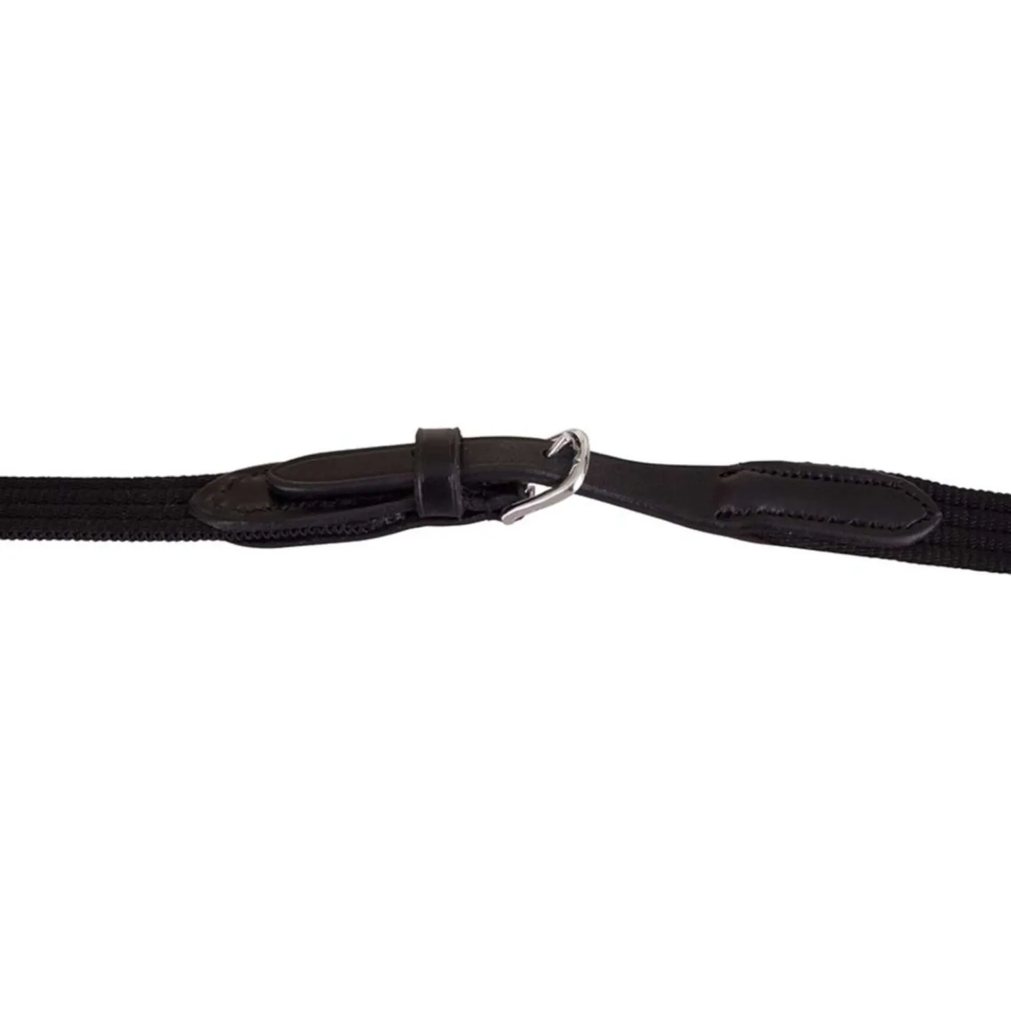 BR Teugel Linnen 19mm Ronde Gespen Zwart/Zilver