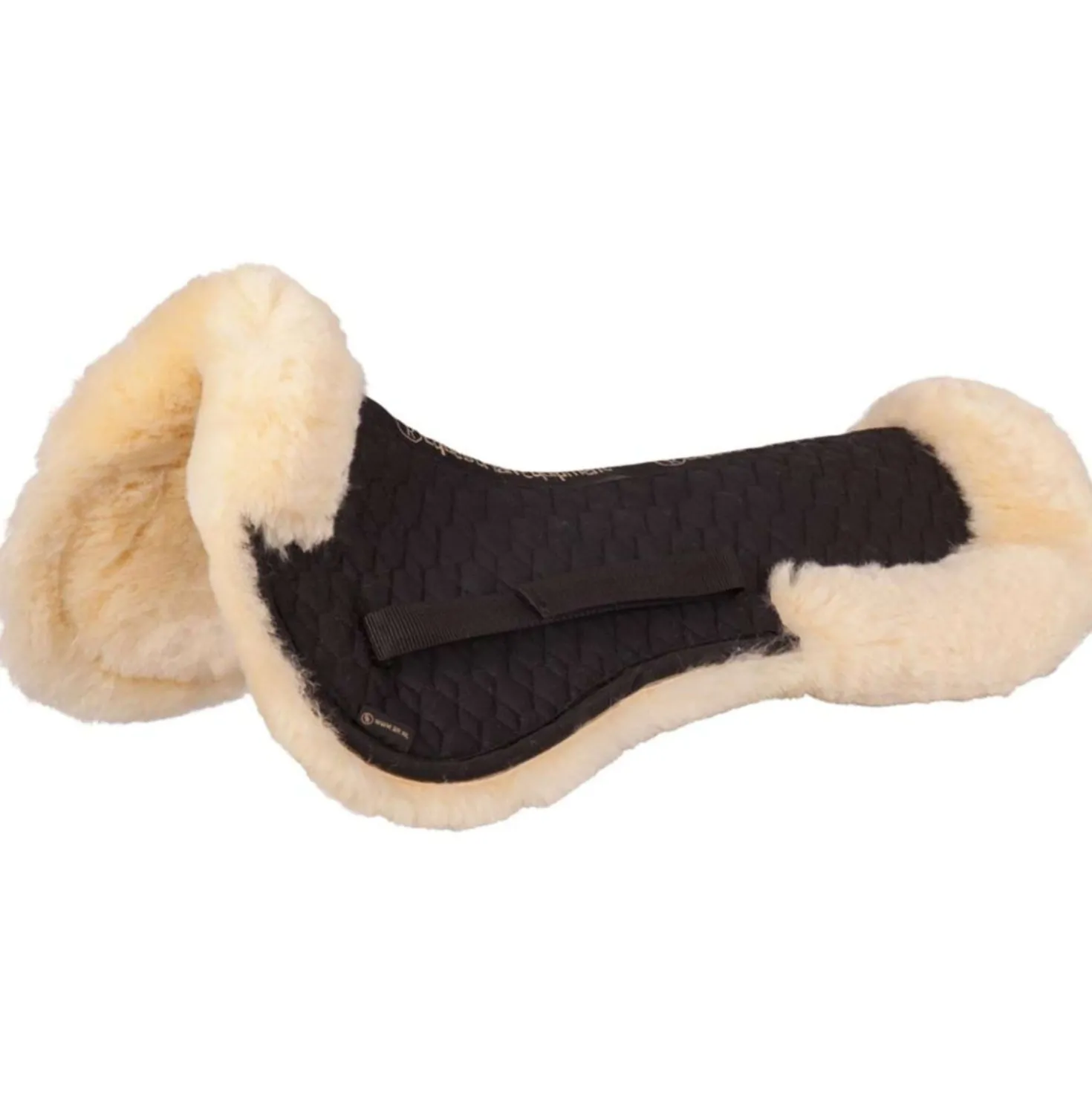 BR Zadelonderlegger Sheepskin met Rand Zwart/Naturel