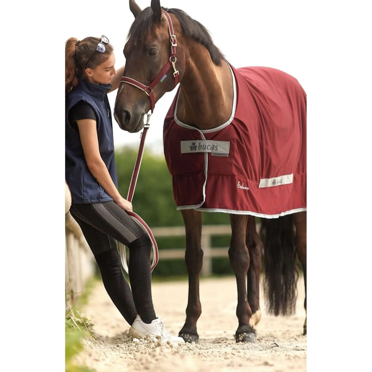 Bucas Lead Rein Dublin Padded Wine/Silver