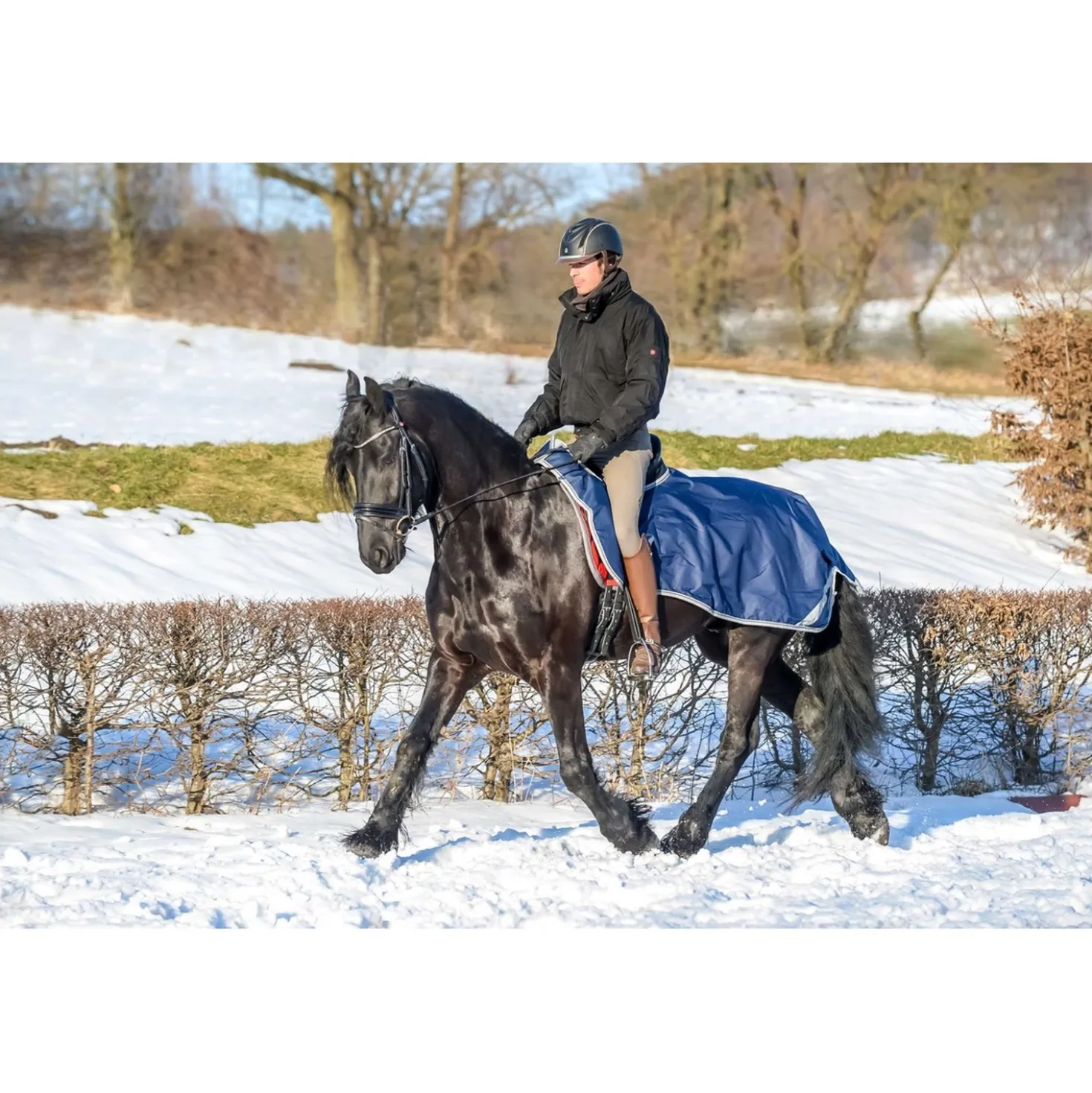 Bucas Riding Rug Navy/Silver
