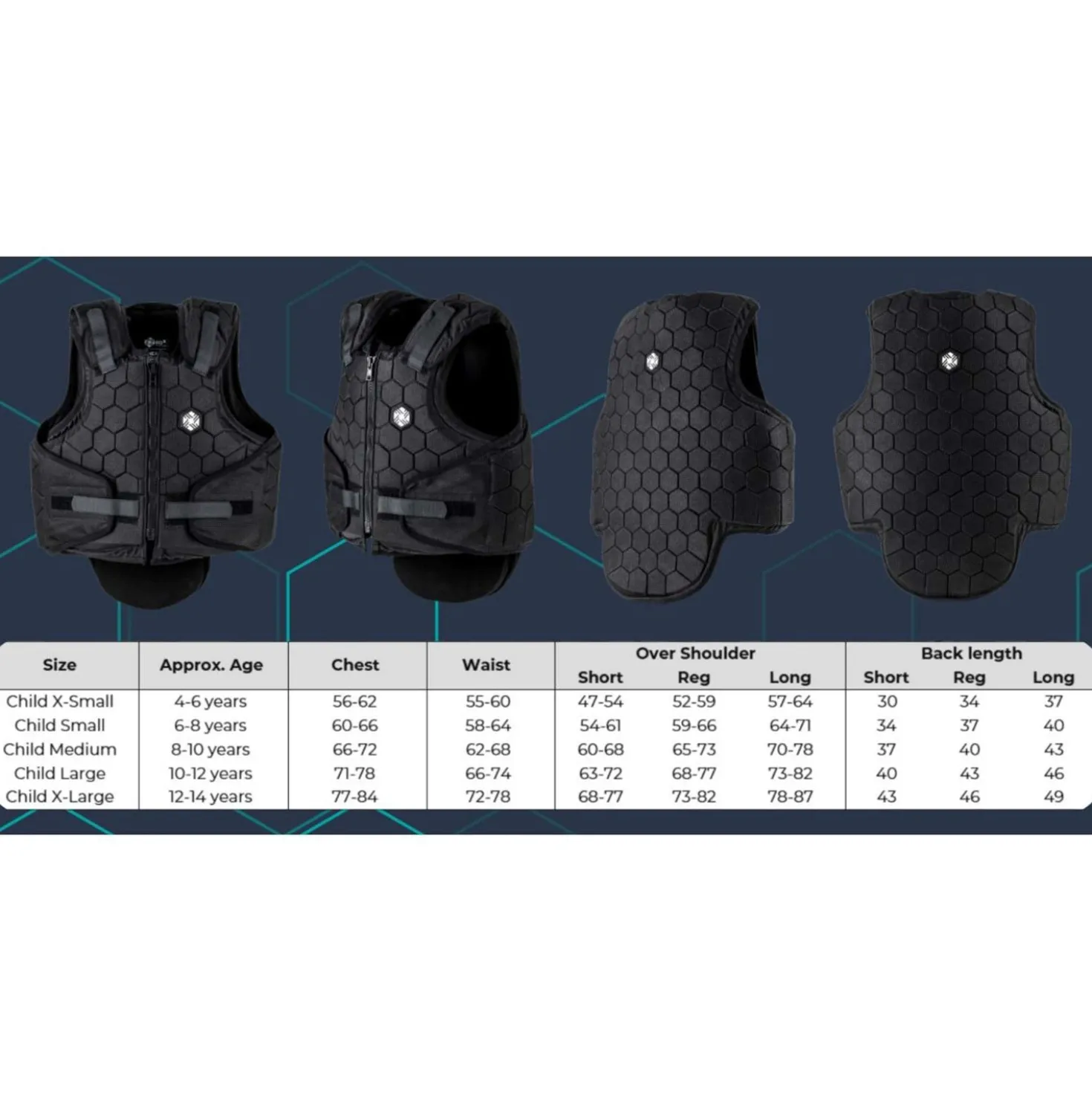 Charles Owen Bodyprotector HEXA Kinderen Zwart