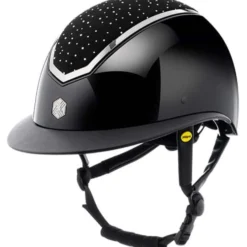 Charles Owen Cap Kylo Crystal Wide Peak MIPS Black Gloss/Chrome