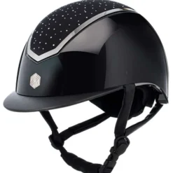 Charles Owen Cap Kylo Crystal Black Gloss/Chrome