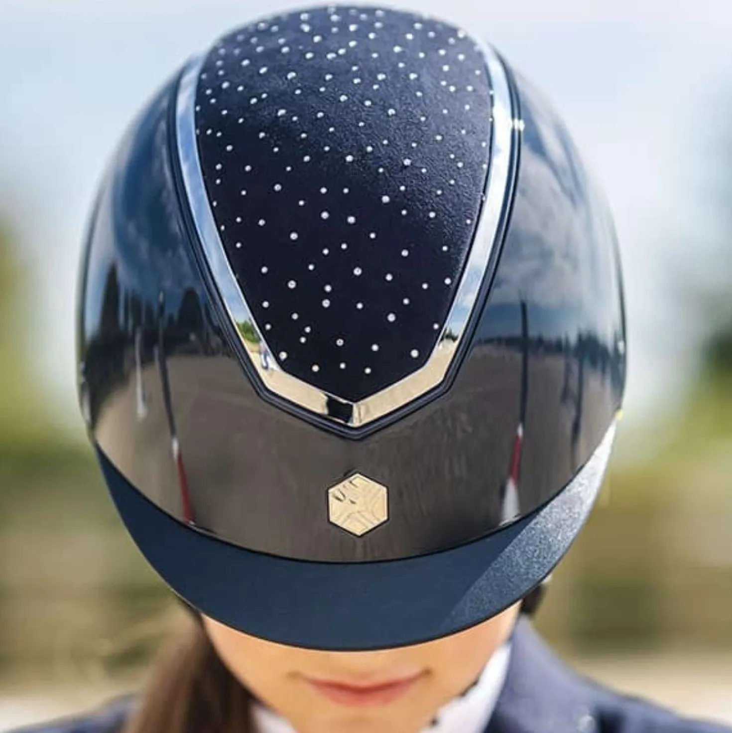 Charles Owen Cap Kylo Crystal MIPS Navy Gloss/Silver