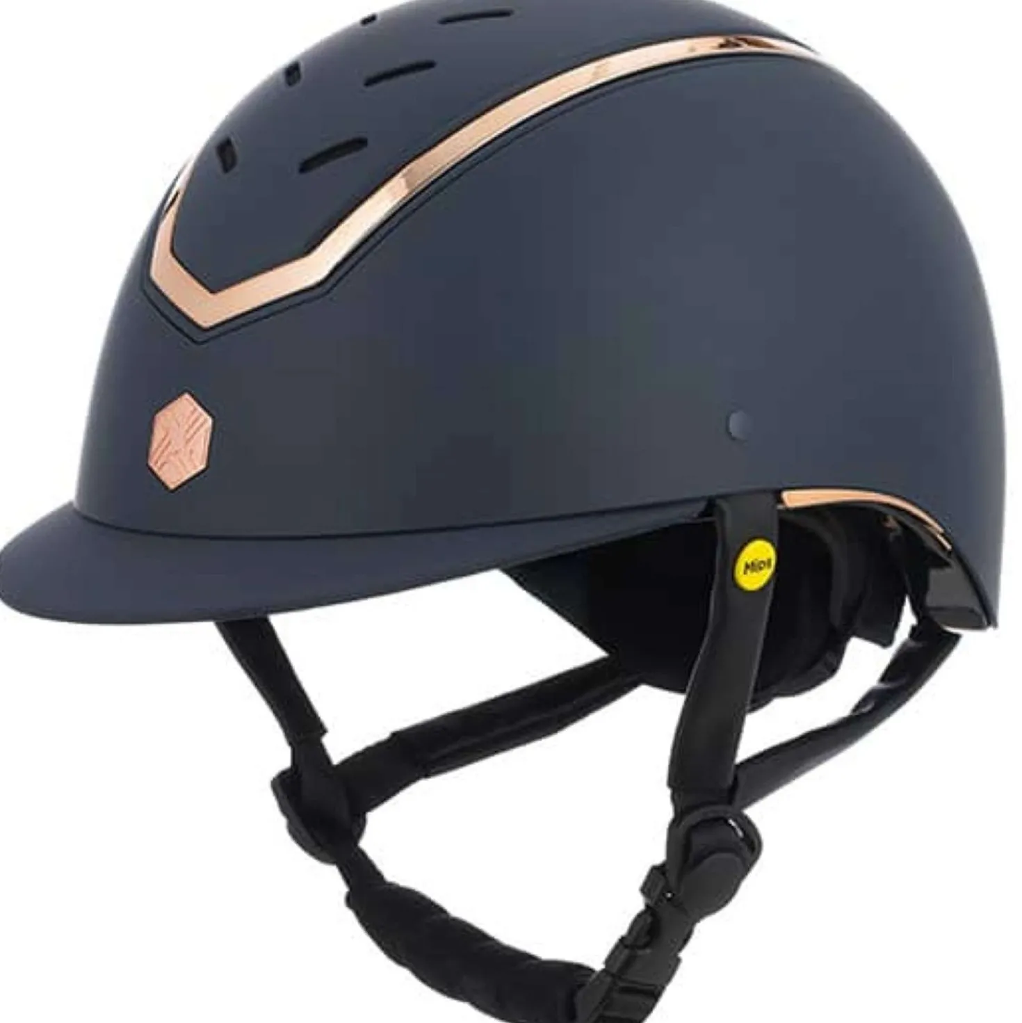 Charles Owen Cap Kylo MIPS Navy Matte/Rose Gold