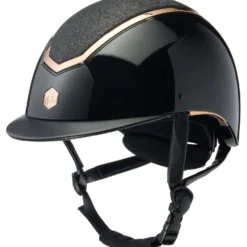 Charles Owen Cap Kylo Sparkly Black Gloss/Rose Gold