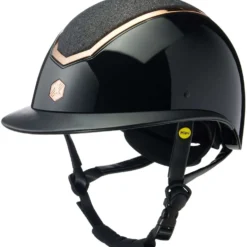 Charles Owen Cap Kylo Sparkly Wide Peak MIPS Black Gloss/Rose Gold