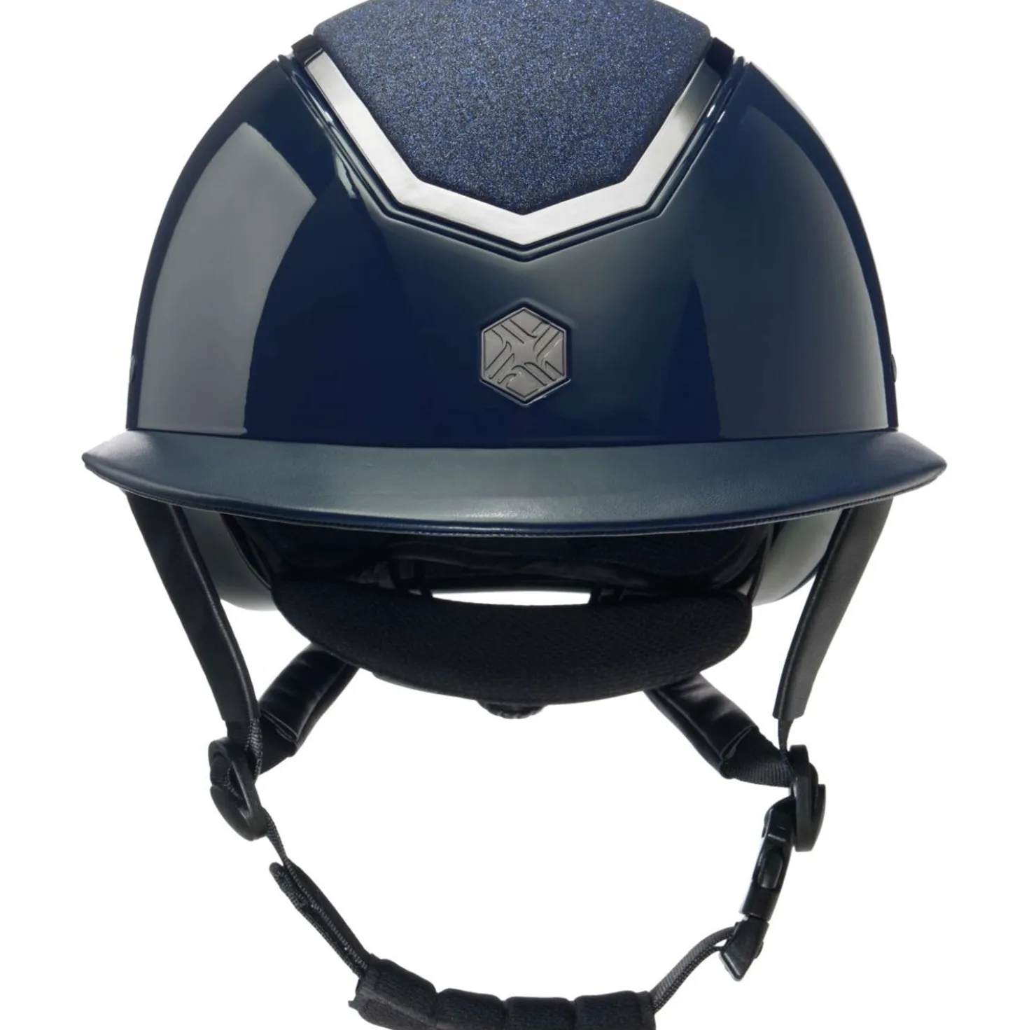 Charles Owen Cap Kylo Sparkly Wide Peak Navy Gloss/Pewter