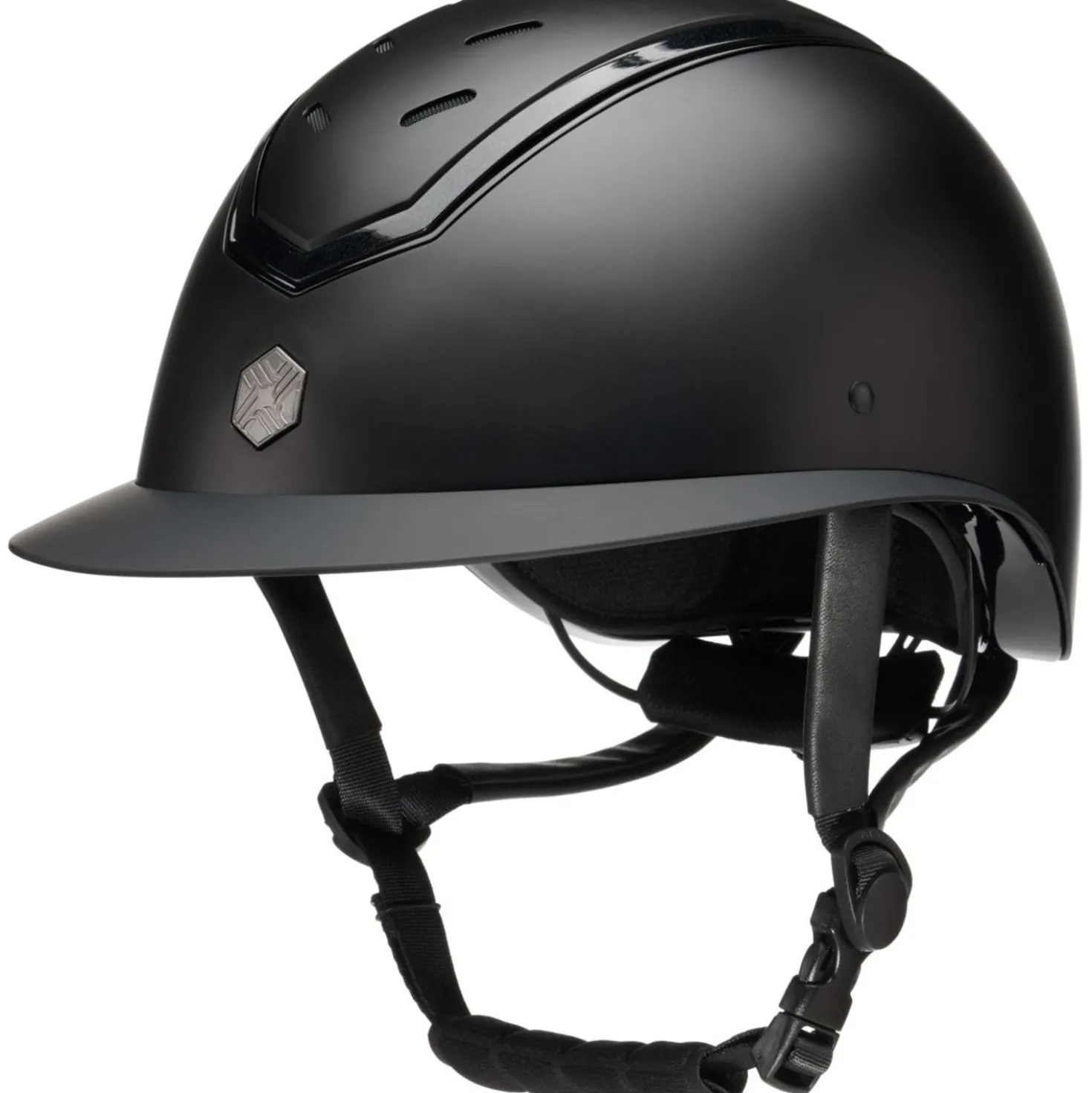 Charles Owen Cap Kylo Wide Peak Black Matte/Black Gloss
