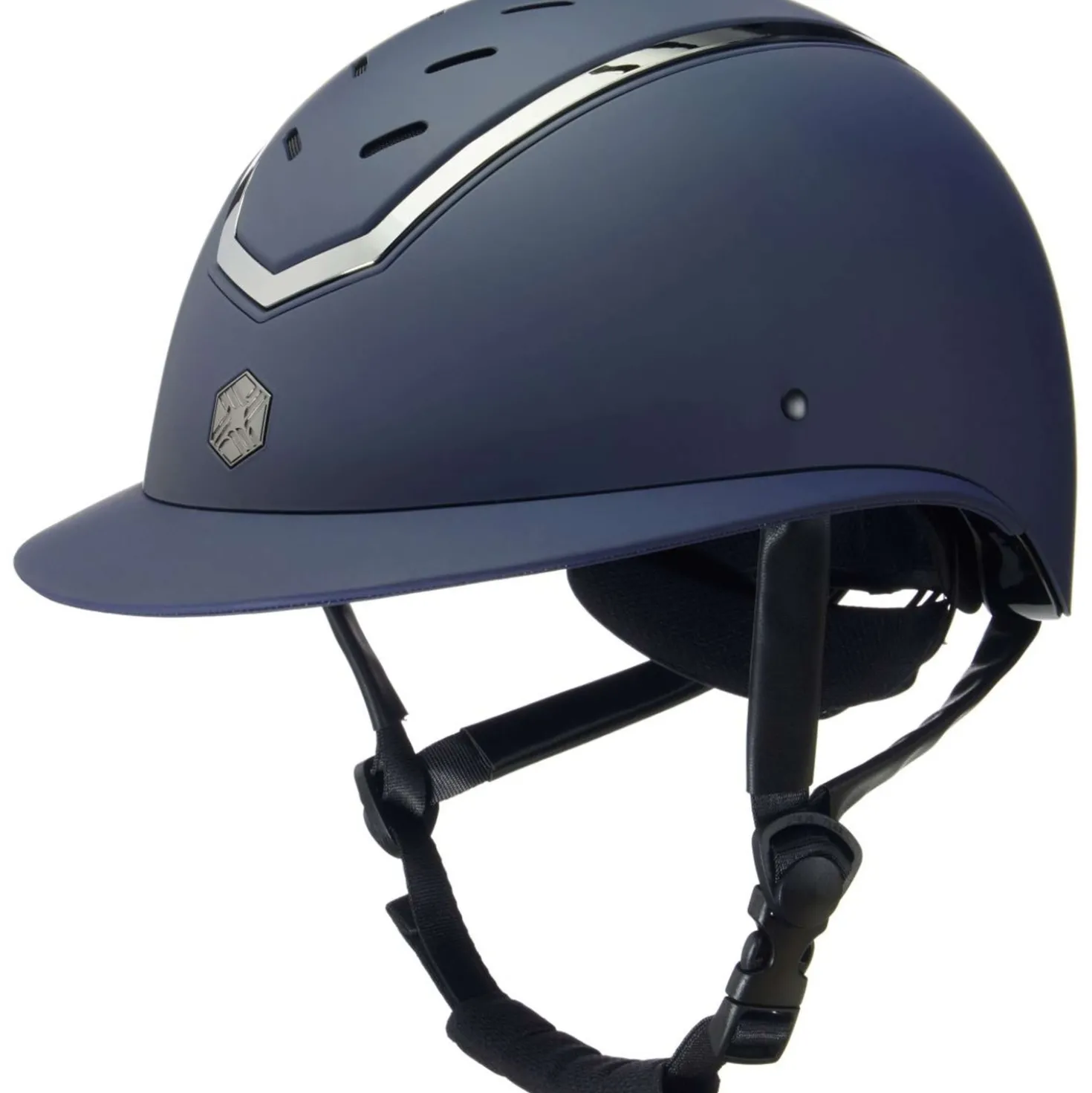 Charles Owen Cap Kylo Wide Peak Navy Matte/Pewter