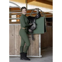 Covalliero Rijbroek Hight Waist Full Grip AW26 Forest Green