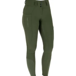 Covalliero Rijbroek Hight Waist Full Grip AW26 Forest Green