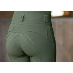 Covalliero Rijbroek Hight Waist Full Grip AW26 Forest Green
