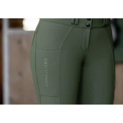 Covalliero Rijbroek Hight Waist Full Grip AW26 Forest Green