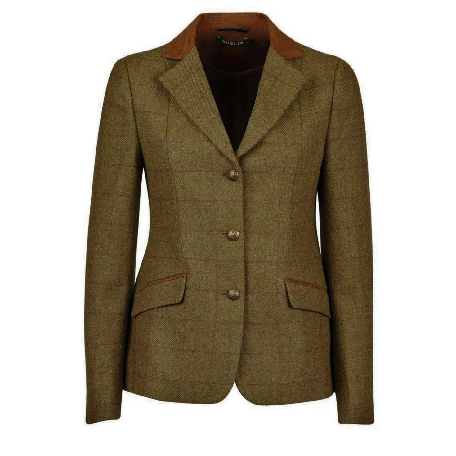 Dublin Wedstrijdjasje Albany Tweed Suede Collar Tailored Bruin/Groen