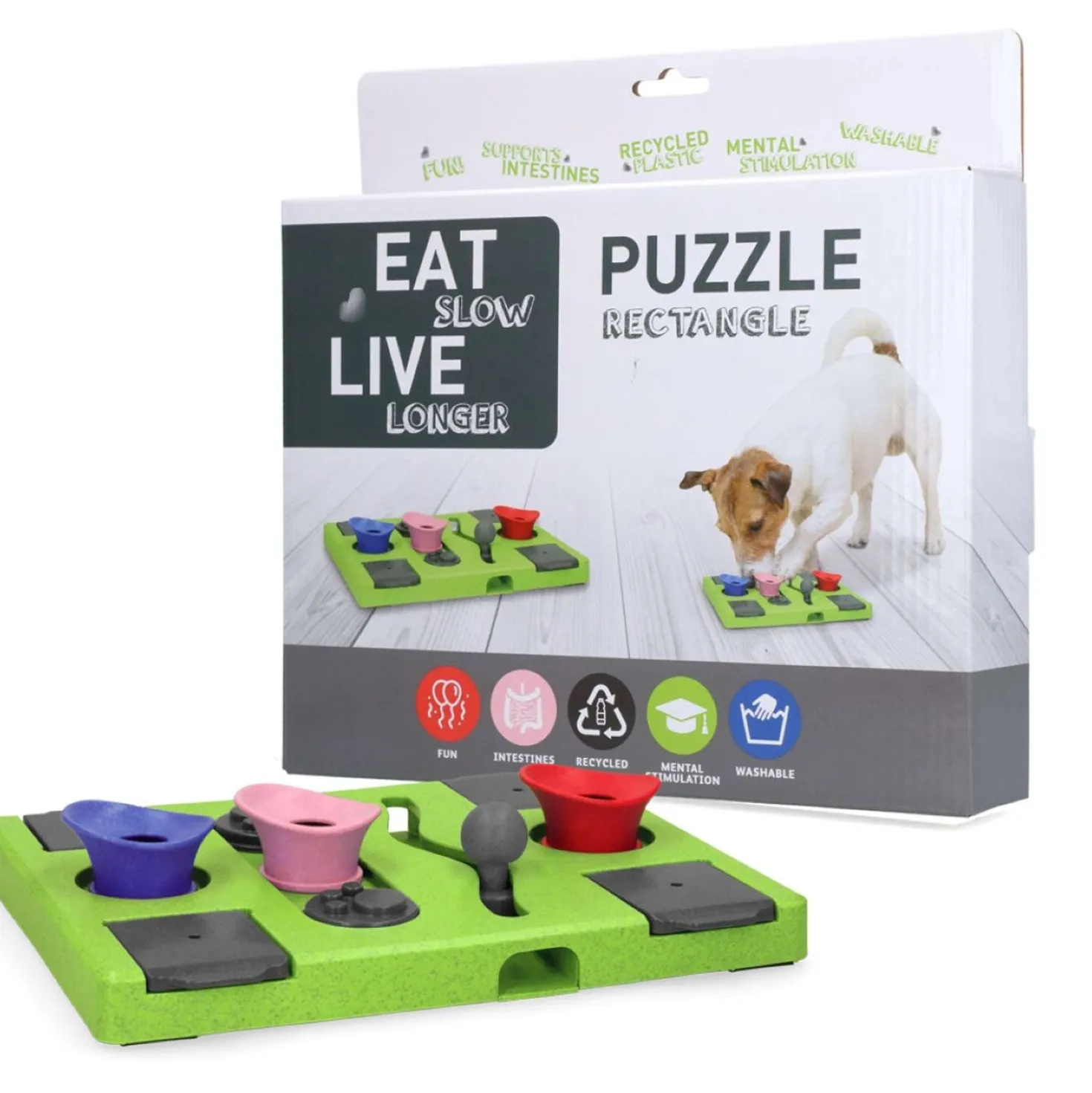 Eat Slow Live Longer Puzzle Rectangle