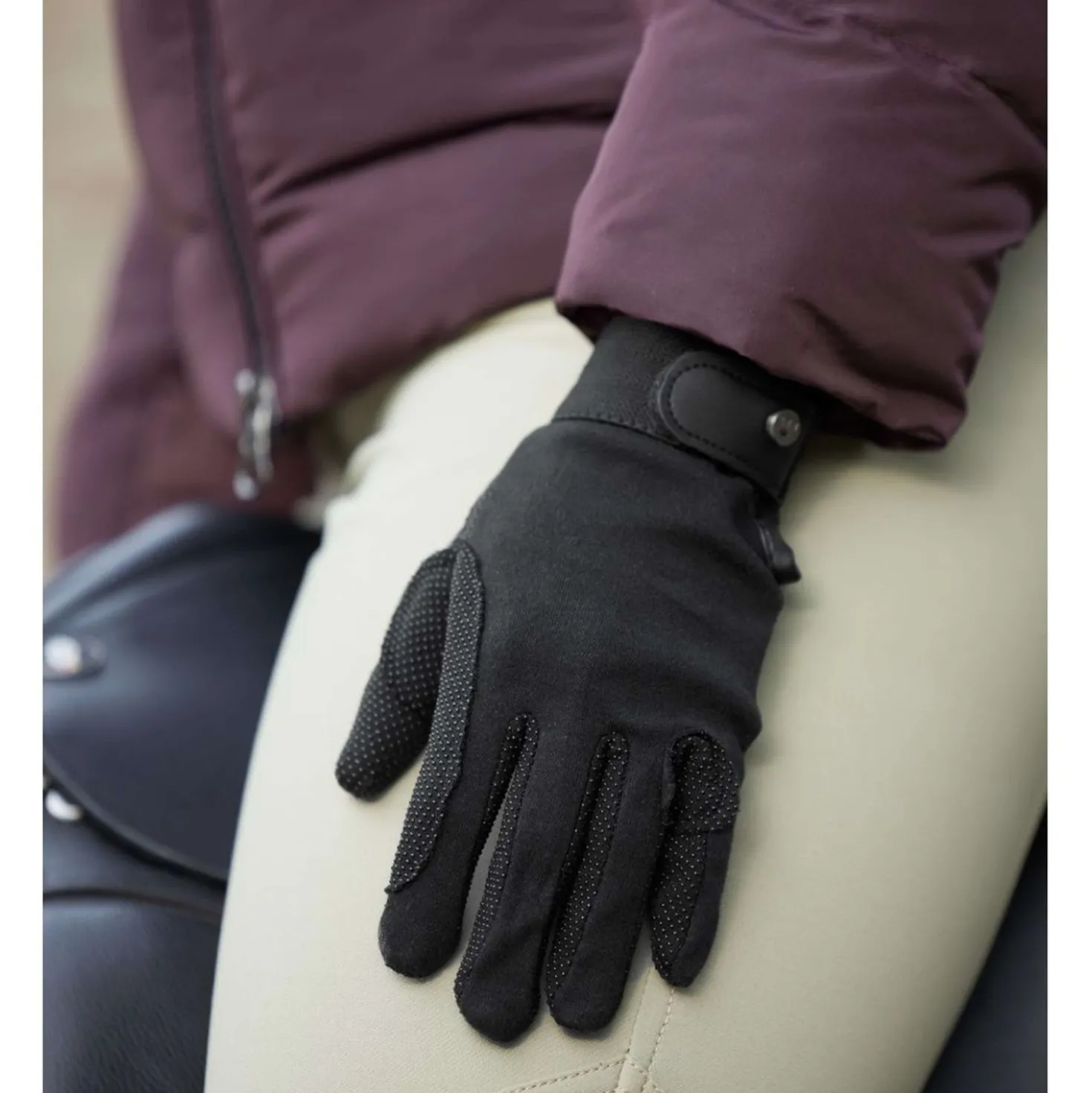 ELT Rijhandschoenen Picot Winter Zwart