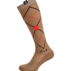 ELT Rijsokken Argyle Cappuccino/Rood