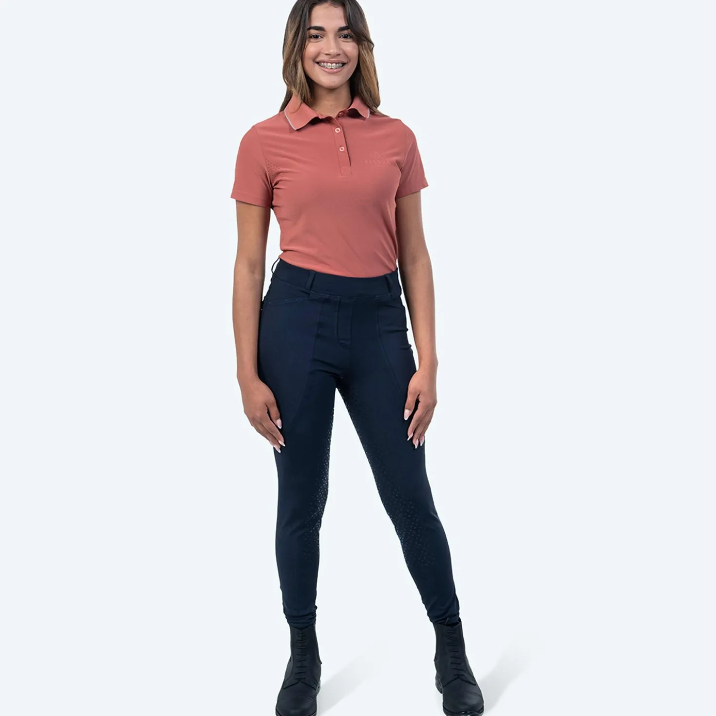 Elvera Equestrian Poloshirt EEKitty Marsala/Grey