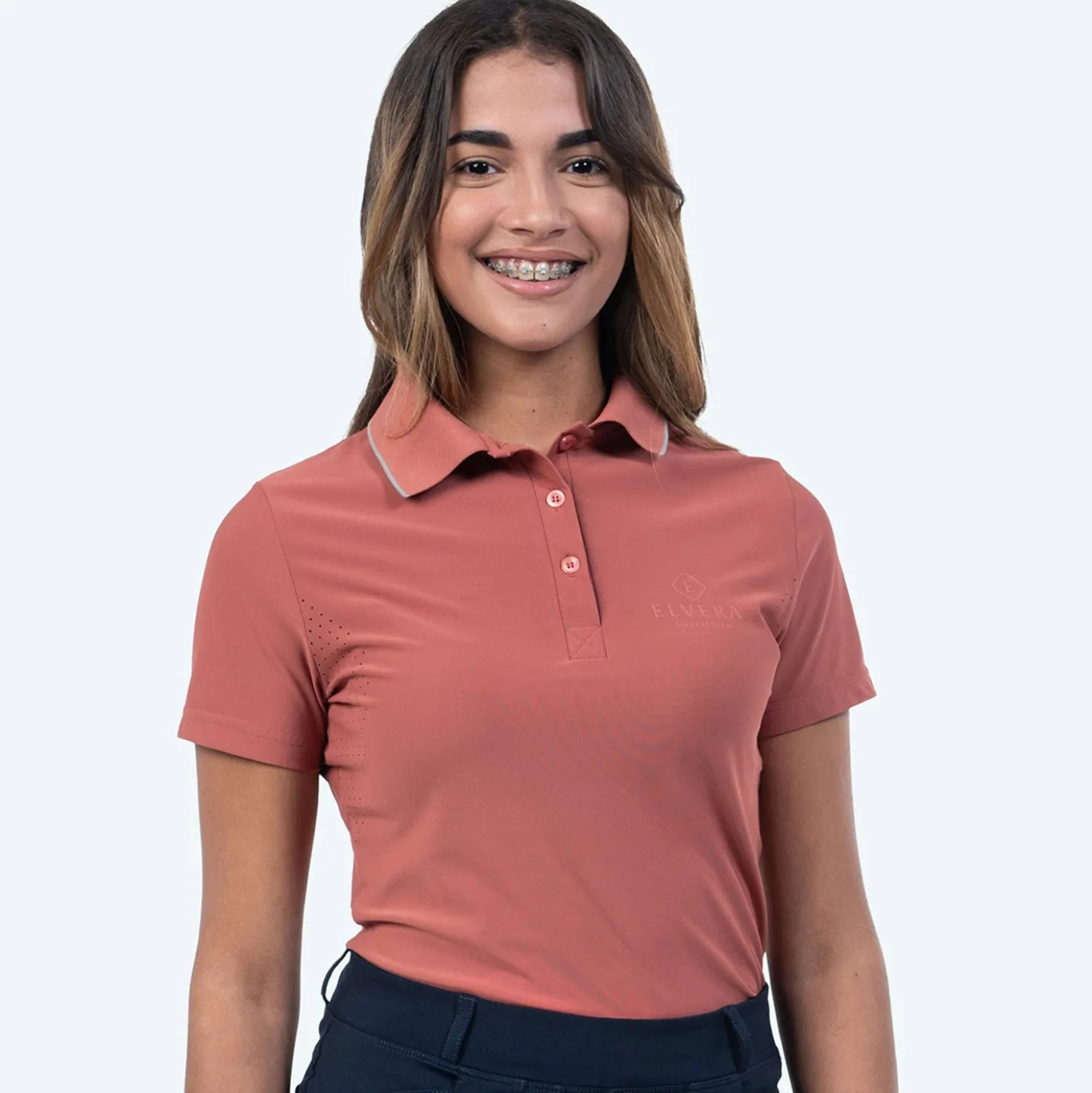Elvera Equestrian Poloshirt EEKitty Marsala/Grey