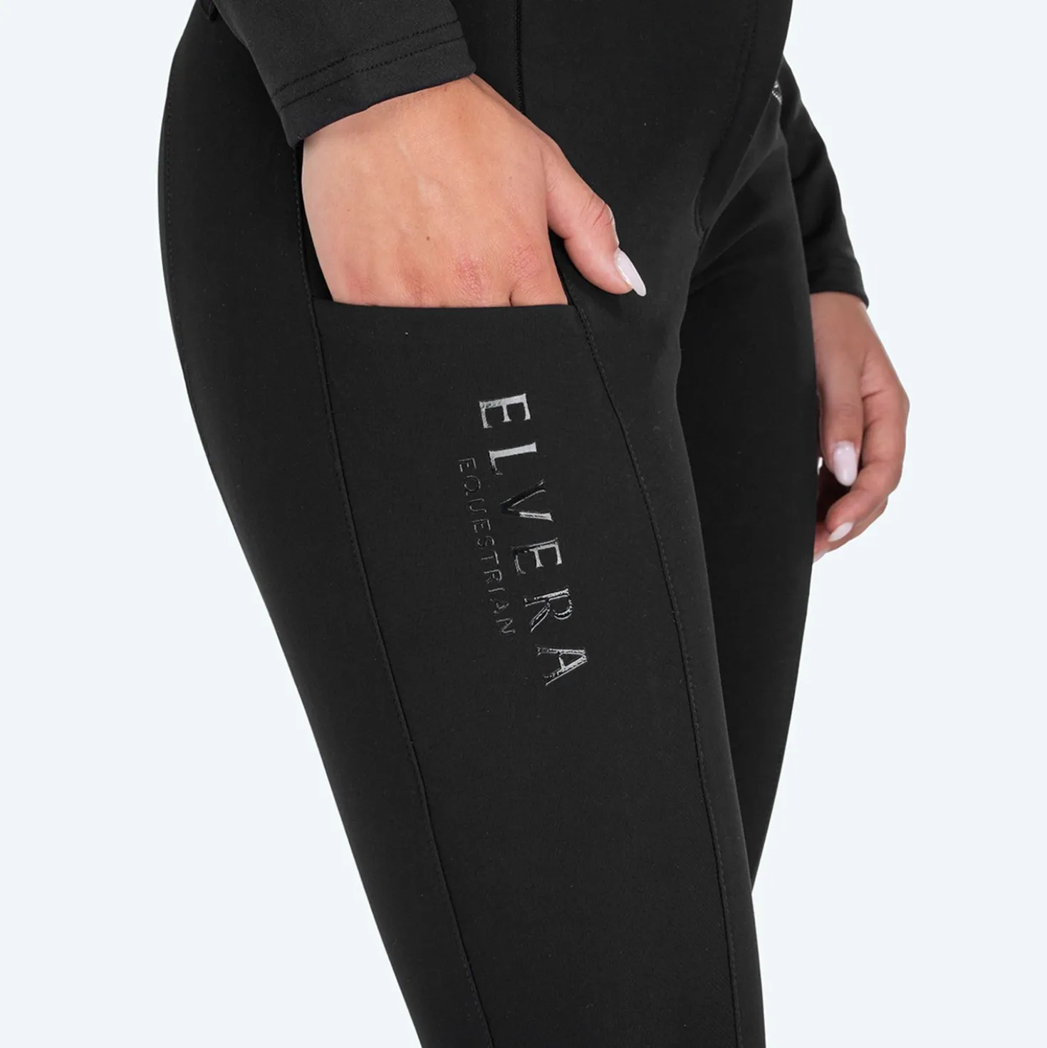 Elvera Equestrian Rijbroek Dual Core Pro Half Seat Zwart