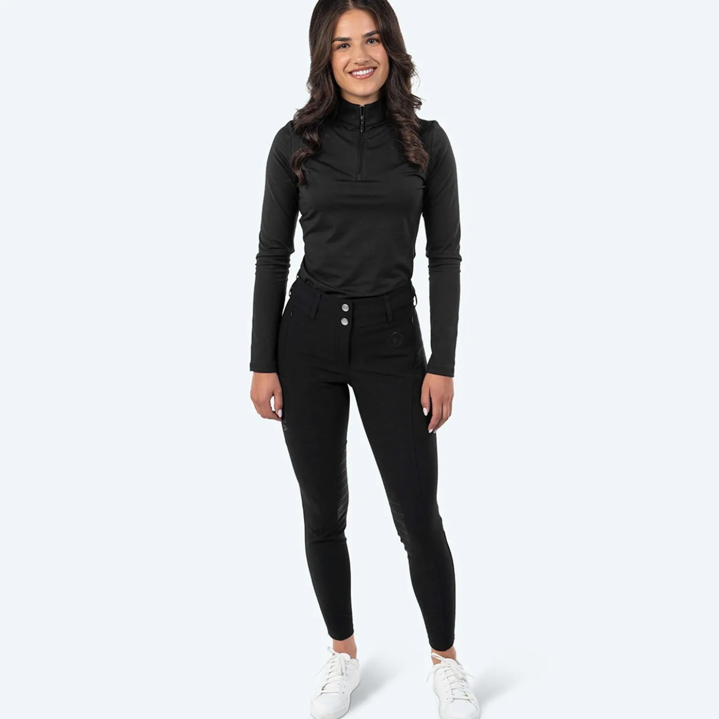 Elvera Equestrian Rijbroek Dual Core Pro Half Seat Zwart