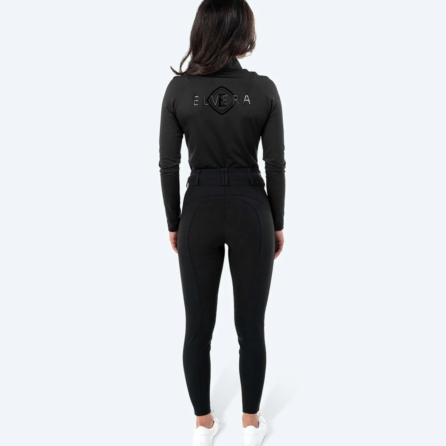Elvera Equestrian Rijbroek Dual Core Pro Half Seat Zwart