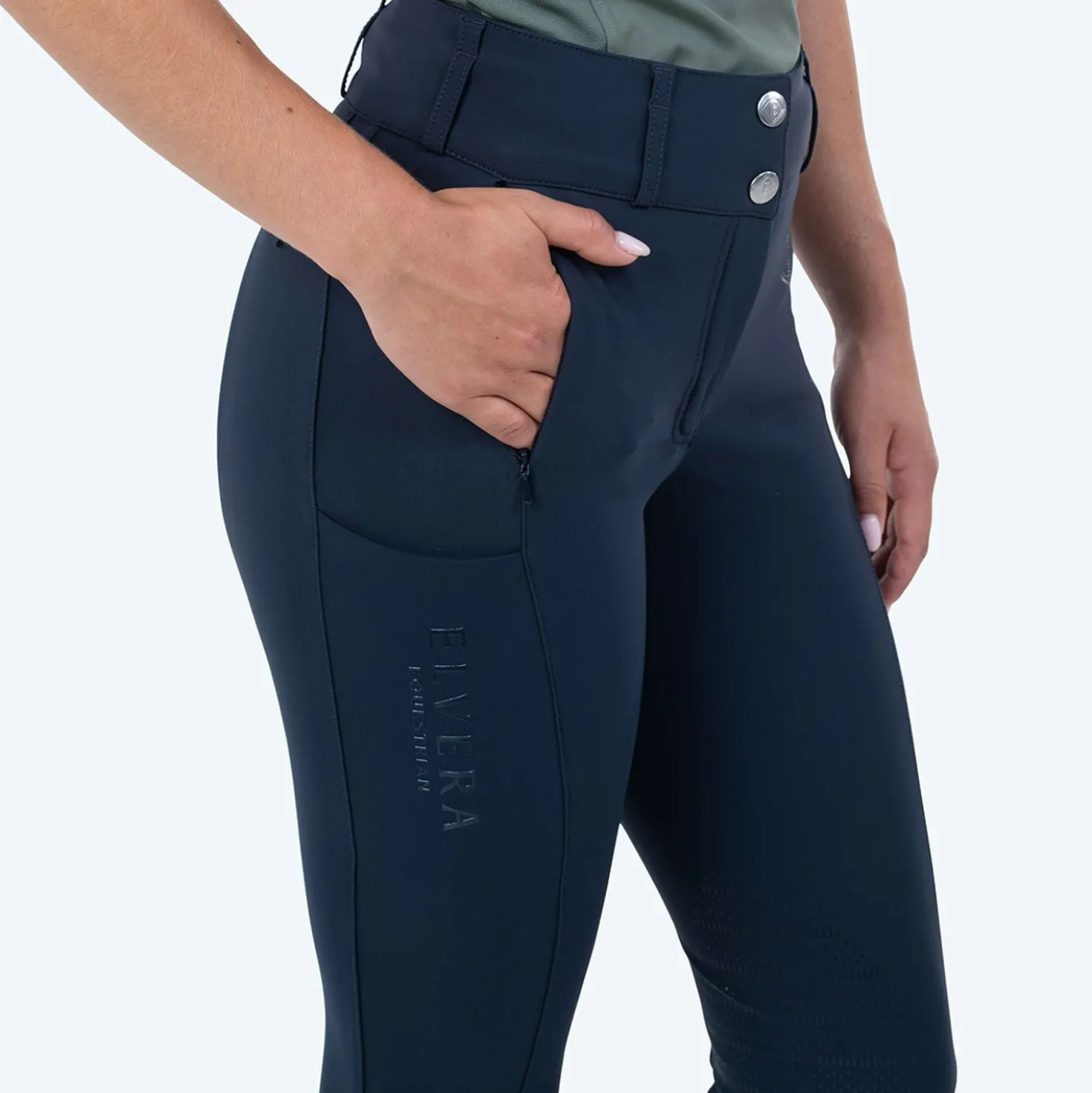 Elvera Equestrian Rijbroek Dual Core Pro Half Seat Salute