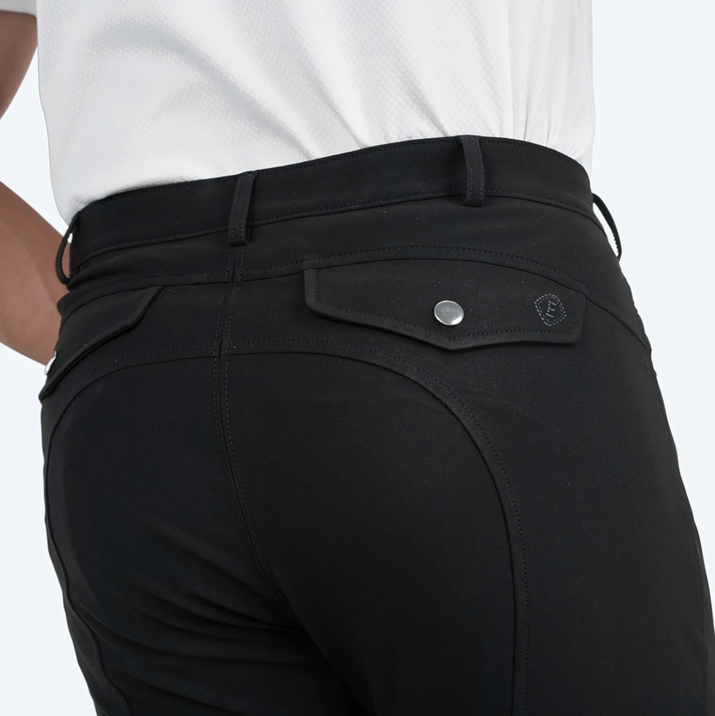 Elvera Equestrian Rijbroek Dual Core Pro Half Seat Heren Zwart