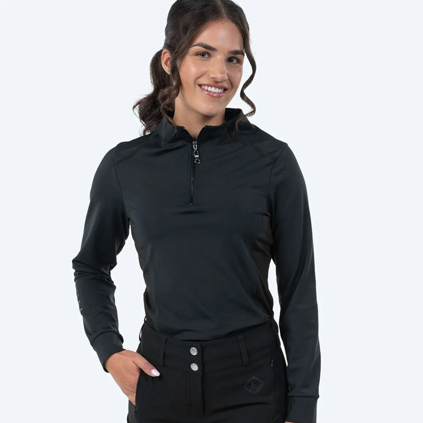 Elvera Equestrian Trainingsshirt EEMexa Lange Mouw Zwart