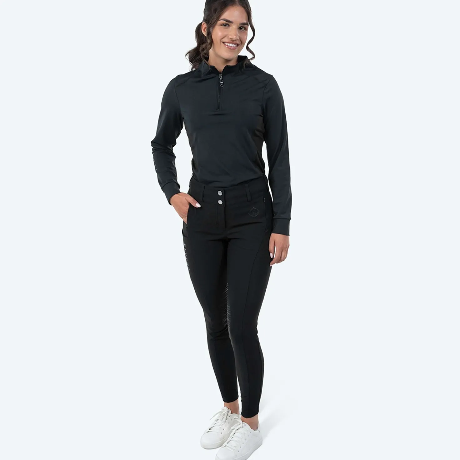 Elvera Equestrian Trainingsshirt EEMexa Lange Mouw Zwart
