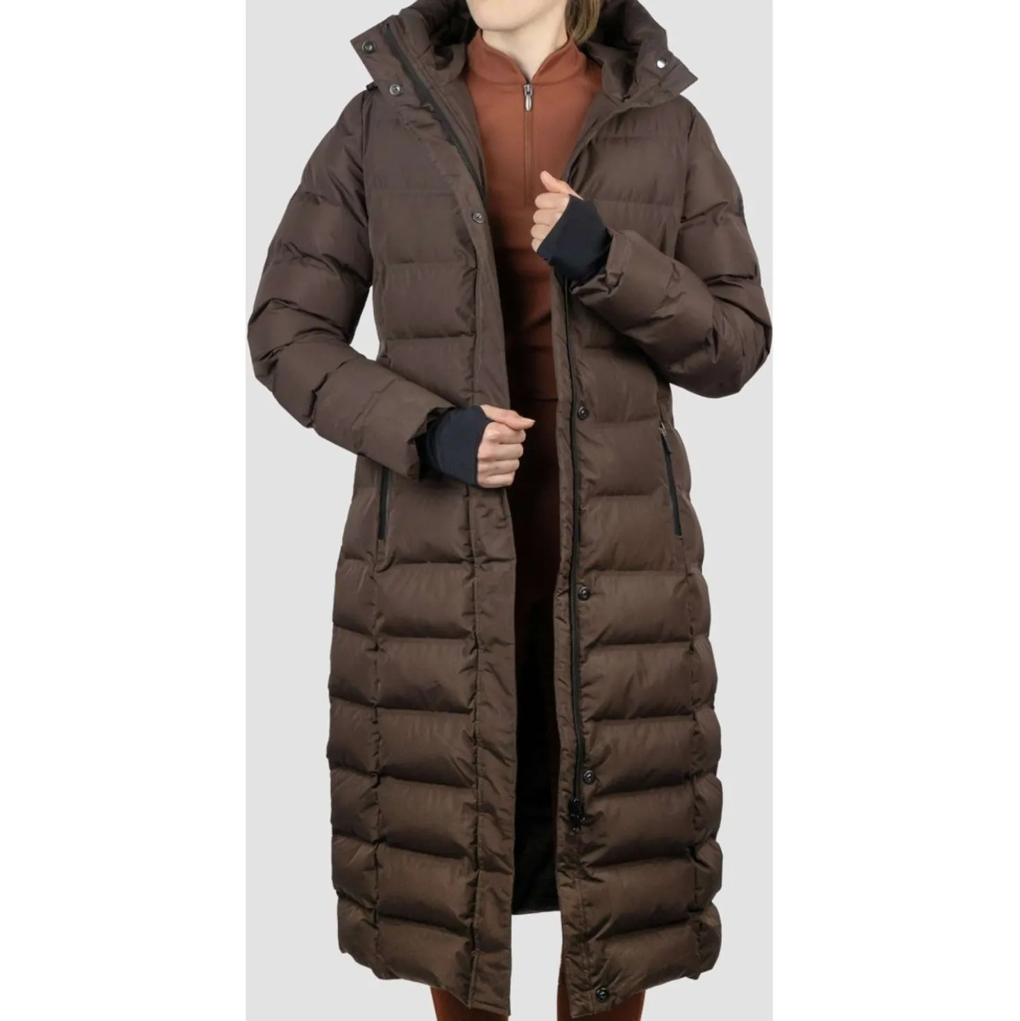 EQPRO Lange Pufferjas Eloise Chocolade